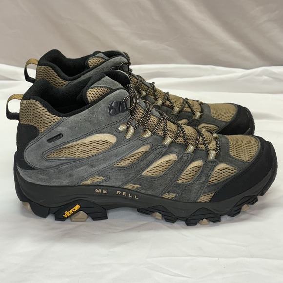 Merrell Men's Moab 3 Mid Waterproof Hiking Boot Suede Leather Butternut Size 13